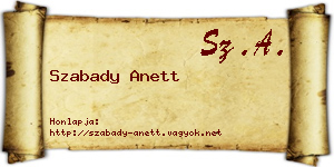 Szabady Anett névjegykártya